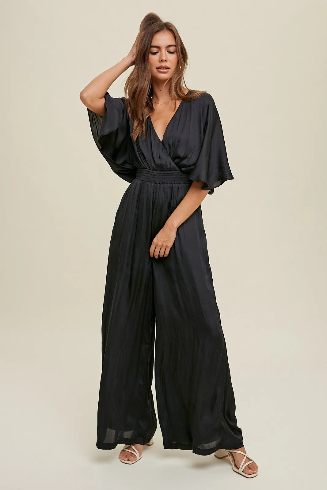 Dani Satin Wide Leg Jumpsuit