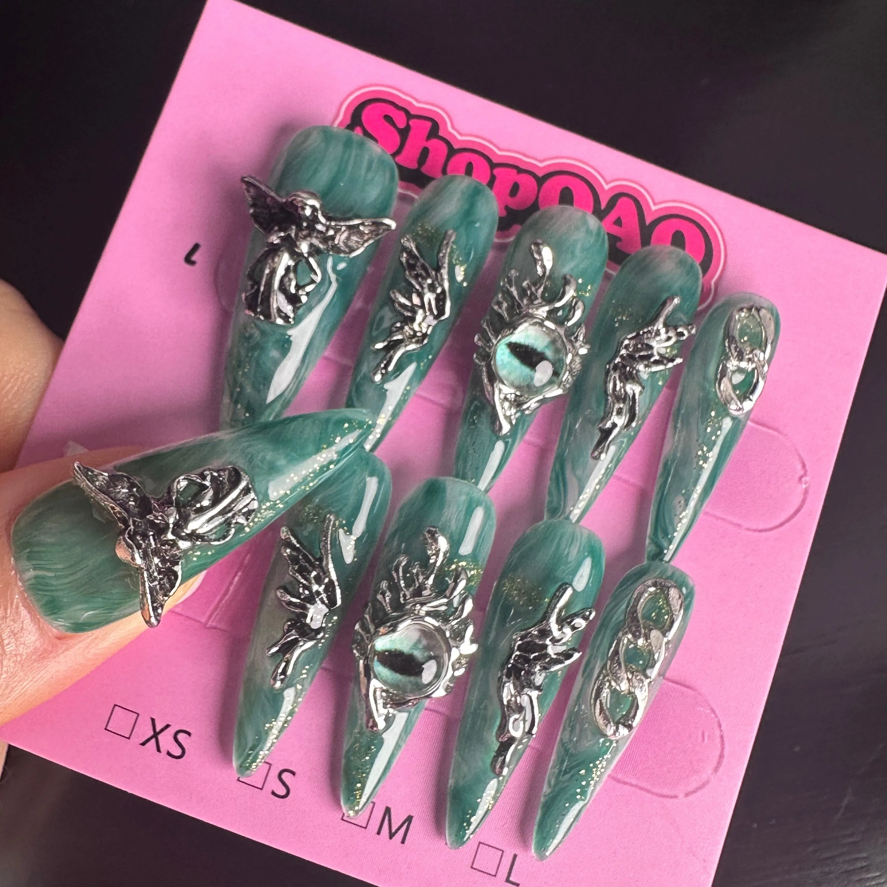Fall/Winter Gothic Cyberpunk Long Nails with Sweet &amp; Cool Chiaki Vibe