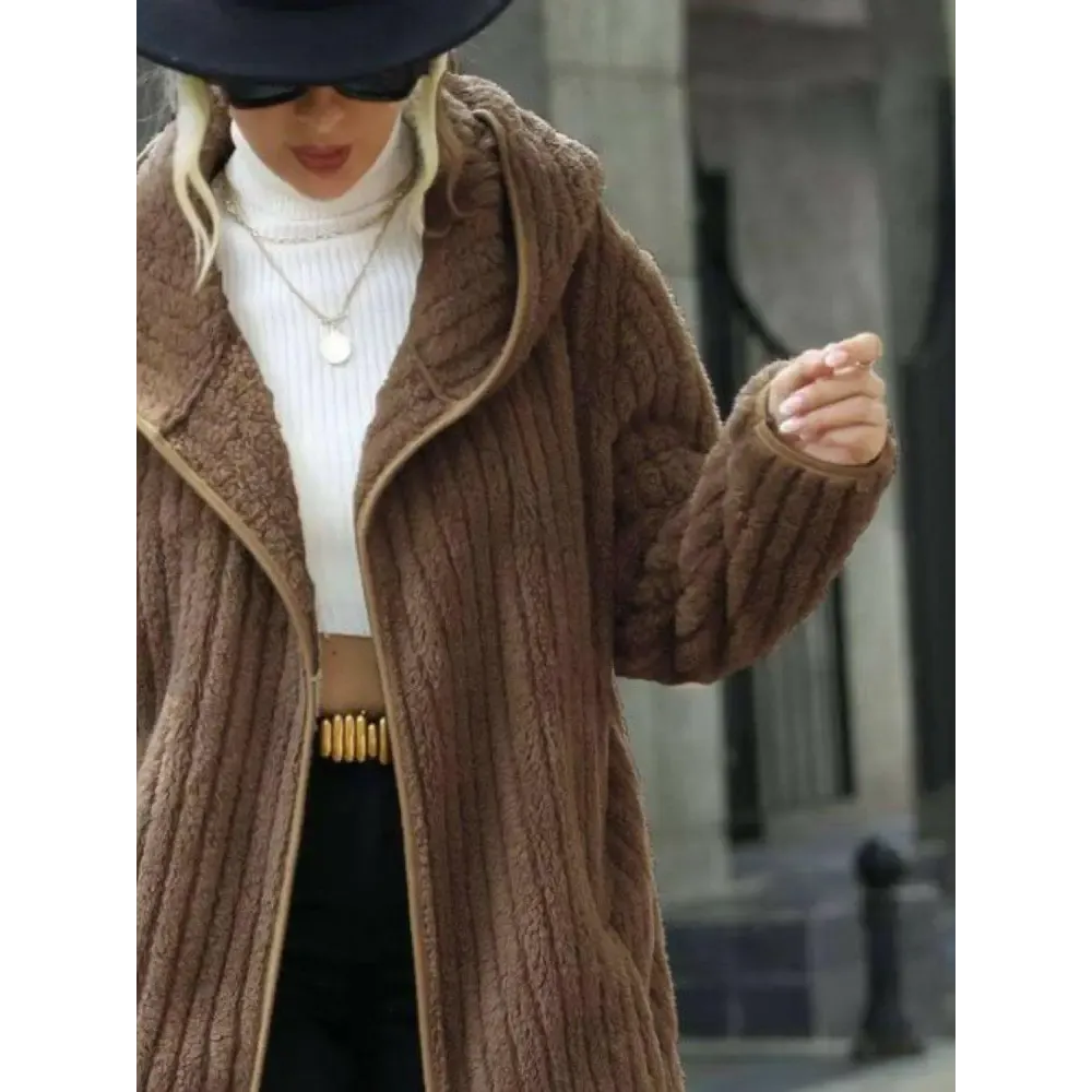 Indulge in Luxury Fashion for Women with the Open Front Ribbed Coat